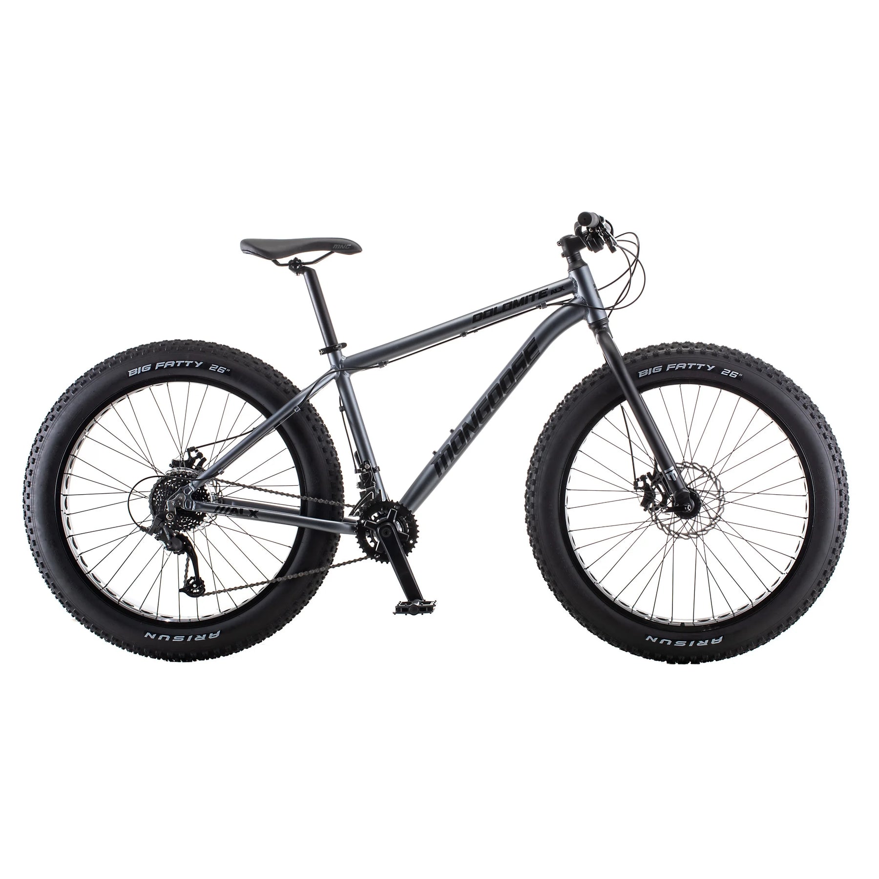 26" Mongoose Dolomite ALX Unisex Fat Tire Mountain Bike, Gray, Ages 12+