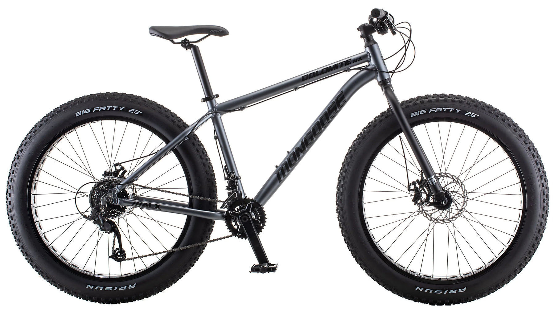 26" Mongoose Dolomite ALX Unisex Fat Tire Mountain Bike, Gray, Ages 12+