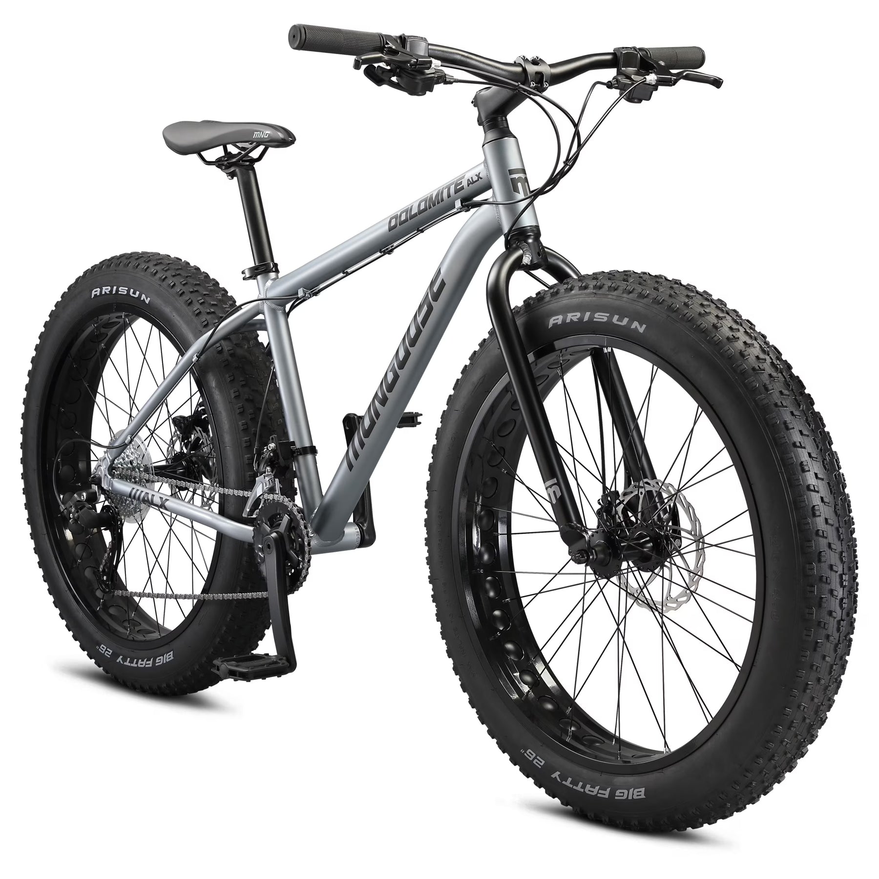 26" Mongoose Dolomite ALX Unisex Fat Tire Mountain Bike, Gray, Ages 12+